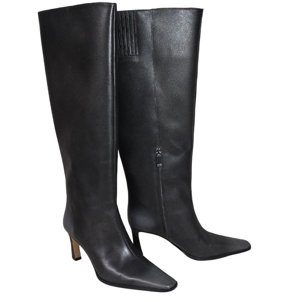 Michael Kors Darrah Black Fade Leather Heeled Boots Womens Size 9.5